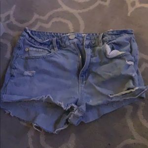 Light washed jean shorts